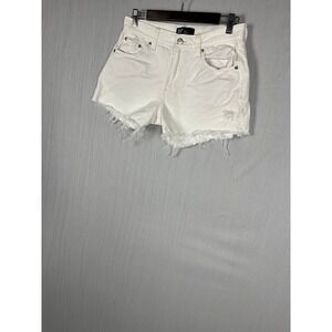 GAP Denim Shorts Womens 2/26 White Stride Short Frayed Hem Distressed Cotton